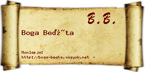 Boga Beáta névjegykártya