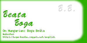 beata boga business card