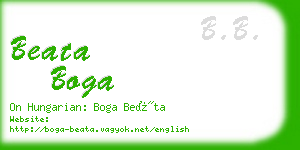 beata boga business card